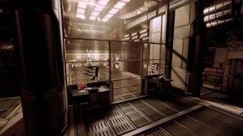 The bridge is cramped and offers little cover in the face of these geth so take them all out as fast as you can