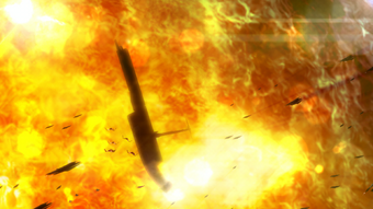 The Cerberus fleet and headquarters orbiting Anadius