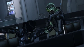 Thane being stabbed by Kai Leng
