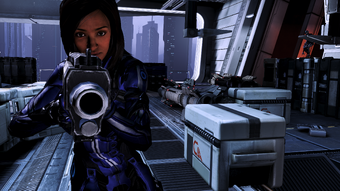 Rockin' the Alliance hardsuit like she actually owns it