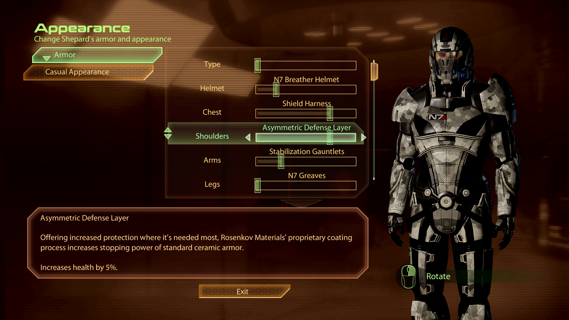 mass effect armor customization