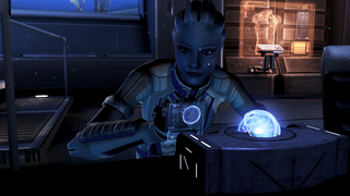 Liara's time capsule plan involves putting Glyph in it