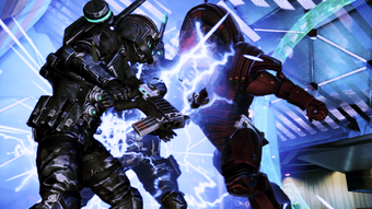 Even with crap weapons Wrex will bludgeon you to death with them (after bullrushing you of course)