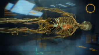 Repairs and reinforcement on Shepard's skeleton during the Lazarus Project