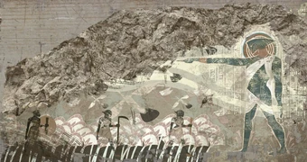 An ancient asari mural depicting Athame as a Prothean