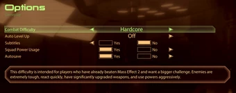 Options - Gameplay submenu