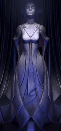 The statue of Athame in the temple on Thessia