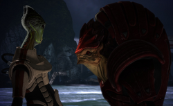 Wrex droht Captain Kirrahe