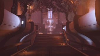 The Council Chambers during Saren's attack