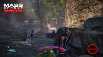 Shepard y Liara en Virmire en el ME1 remasterizado