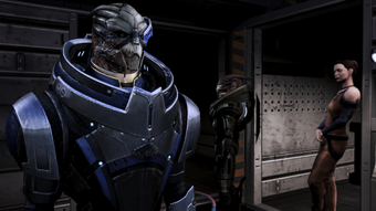Garrus at the Citadel's refugee docks