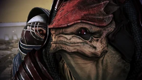 Wrex and Eve on Tuchanka after curing the genophage