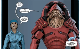 Wrex doesn't know who his companion is