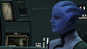Liara during a debrief