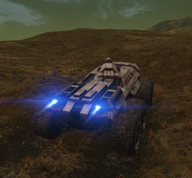 Rear thrusters allows the Mako to drive faster on land.