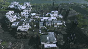 Bird's eye view of an Eden Prime colony in 2186
