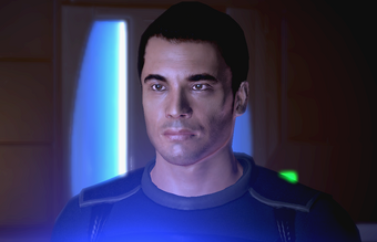 Kaidan in Shepard's quarters