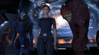 Ashley, plus optionals Garrus and Wrex