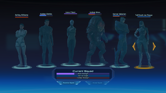 Squad selection menu in Legendary Edition