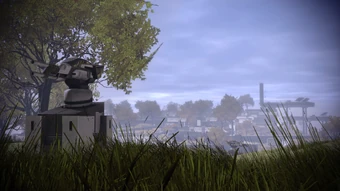 Nothing says idyllic more than giant guns amid pastoral fields