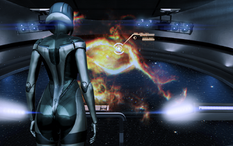 EDI staring at Dr. Bryson's Galaxy Map