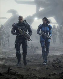 Эшли и Шепард в кинематографическом трейлере