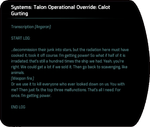 Systems Talon Operational Override Calot Gurting Mass Effect