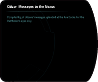 Citizen Messages to the Nexus (Aya Docks)