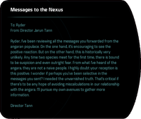 Messages to the Nexus (sent edited)