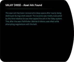 VALAY (HNS) - Asari Ark Found