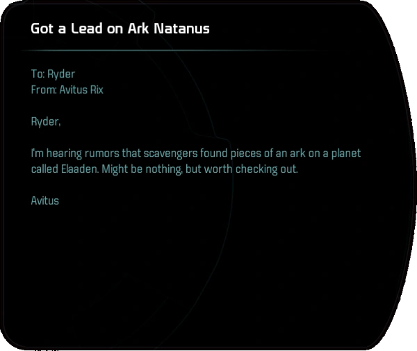 Got a Lead on Ark Natanus Mass Effect Andromeda Wiki