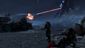 Clip termica di riserva per fucile di precisione e... oh, un incrociatore turian che viene disintegrato
