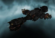 An old, first generation Outrider-class vessel, heavily-modified by privateers.