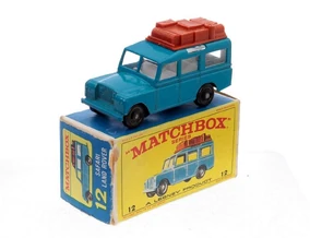 Matchbox #12 SAFARI LAND ROVER green BPW diecast MINT in worn box