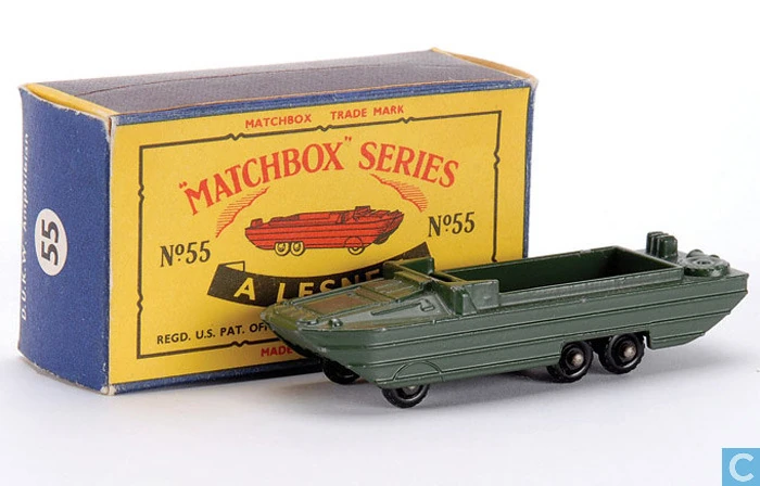 MATCHBOX N° 55 D.U.K.W Amphibian 1958 Matchbox 55a, DUKW Amphibian - Free Price Guide & Review