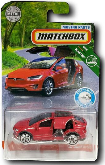 Tesla Model X Red Color Moving parts 2019 with Protector Case Matchbox