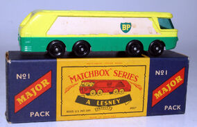 Matchbox Lesney M1 THOMPSON B.P AUTOTANKER   Repro Empty style D Box