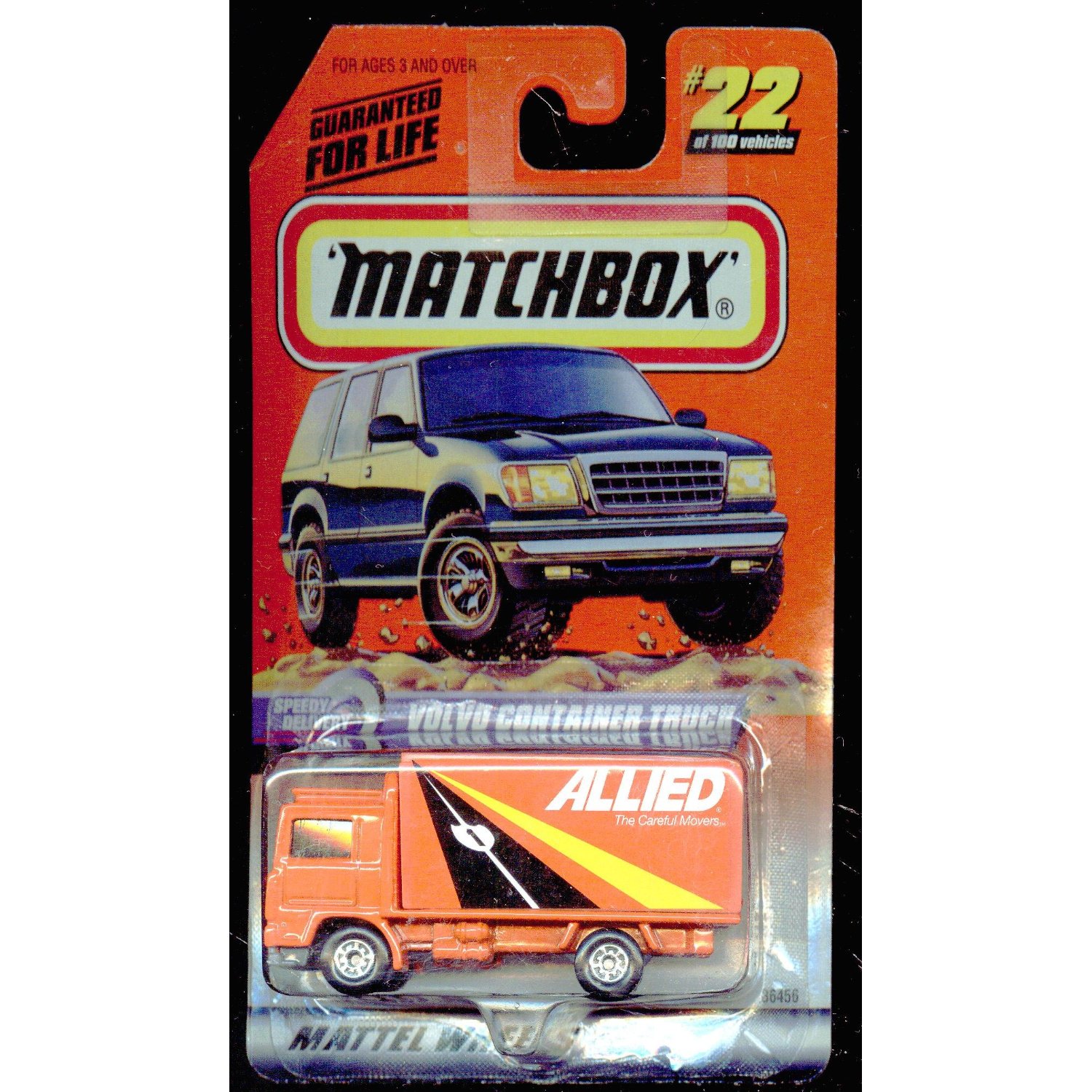 Fast Lane MJ7 Matchbox MB23 Volvo Container Truck Orange Yellow Box 