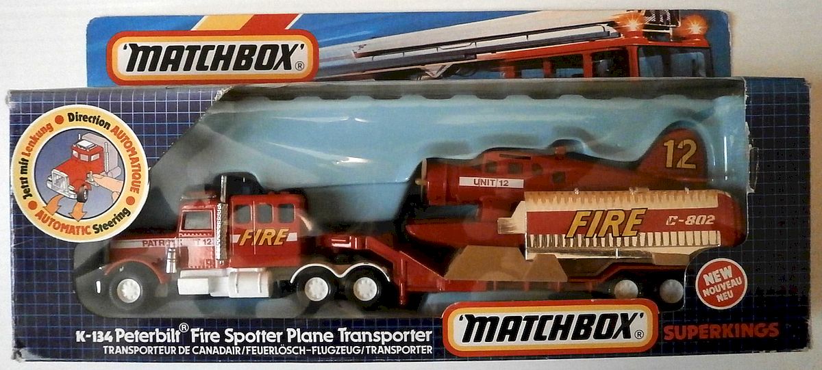 Peterbilt Fire Spotter Plane Transporter (K-112/K-134) | Matchbox