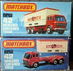 Matchbox Superfast 42 Mercedes Container Truck - Boîte Allemande D'origine, Occasion