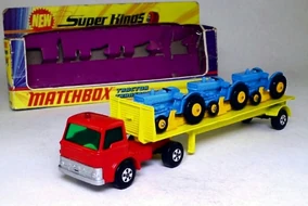 Ford Tractor Matchbox King Size K-20 Tasker Transporter camion no dinky