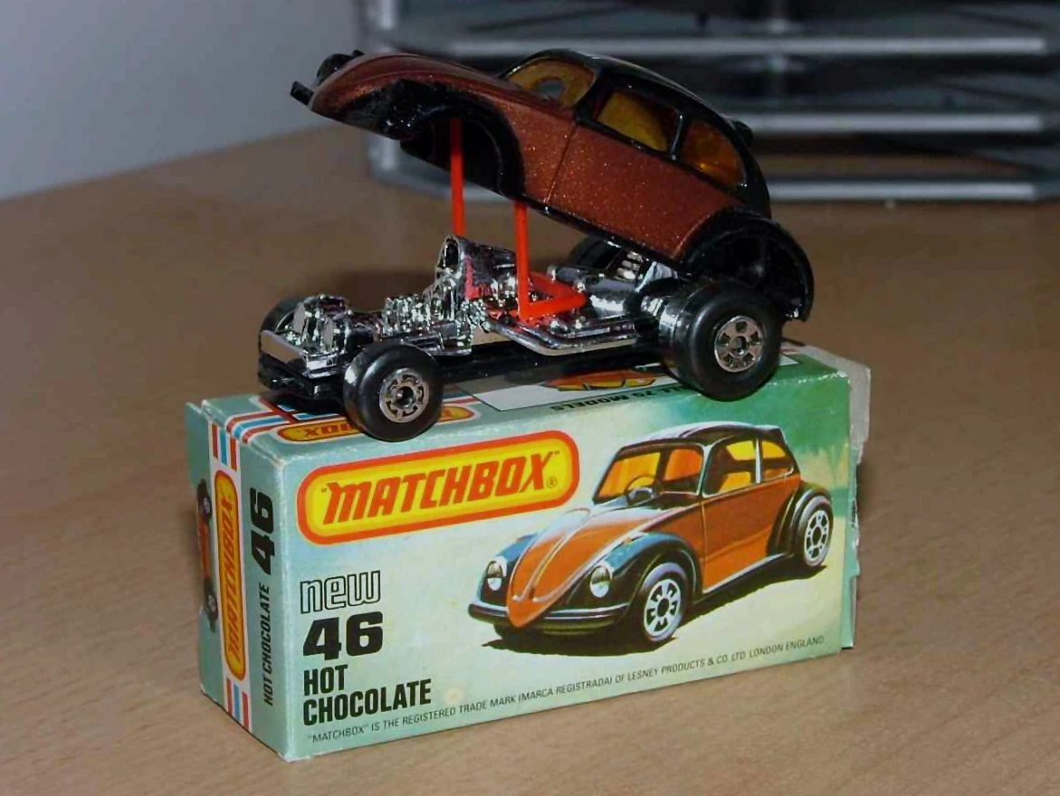 マッチボックスBEETLE STREAKER Vintage Matchbox 1972 Beetle Streaker Big Blue Funny Car