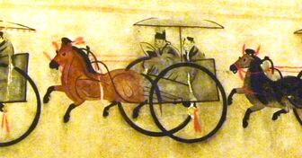 Powerful landlord in chariot. Eastern Han 25-220 CE