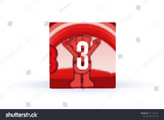 Number with color block Blue 3