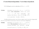 Dependență liniară a unui sistem de vectori