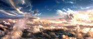 The nanite clouds from above as seen from the Logos