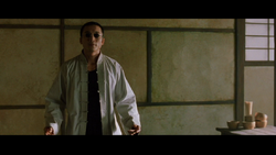  introduces himself to  before the test begins.