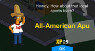 All-American Apu unlock screen