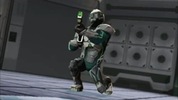 A regular N-Tek Agent with a gun