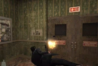 Max Payne against the exit doors, and he loses, hehe. Guess you'll have to find other way around afterall